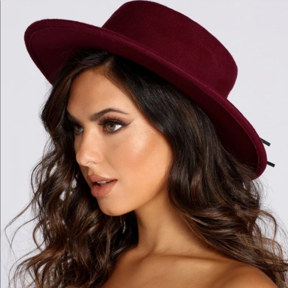 Windsor Boater Hat Burgundy